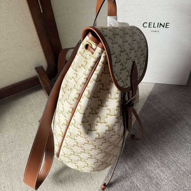 Celine original canvas triomphe backpack 117902 white