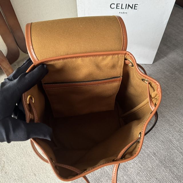 Celine original canvas triomphe backpack 117902 white