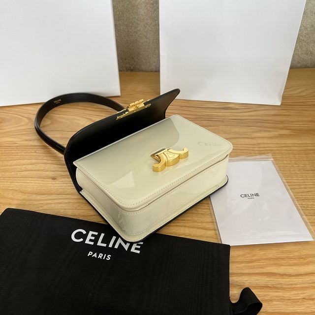 Celine original patent calfskin small garence bag 118053 black&white