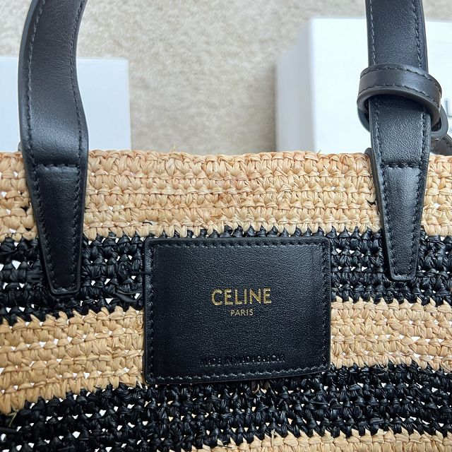 Celine original raffia supple tote handbag 115802 black