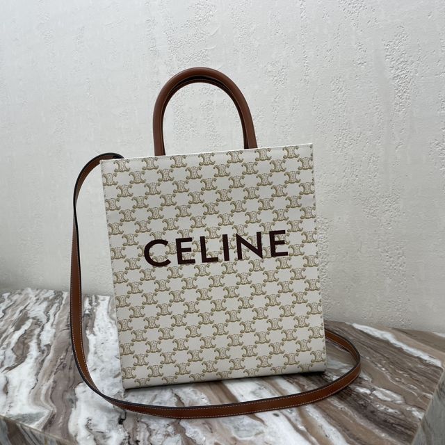 Celine original triomphe canvas medium cabas 191542 white