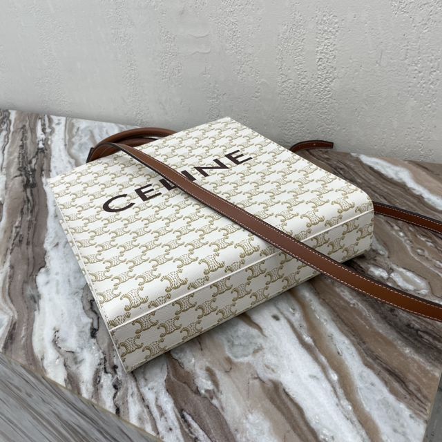 Celine original triomphe canvas medium cabas 191542 white