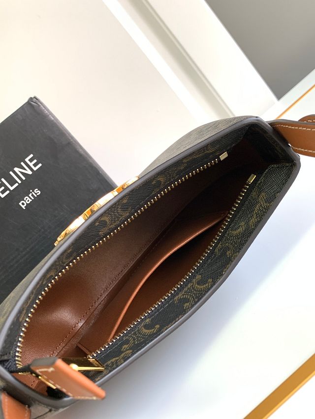 Celine original triomphe canvas medium tilly bag 115703 tan