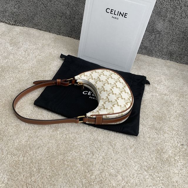 Celine original triomphe canvas mini ava bag 101602 white