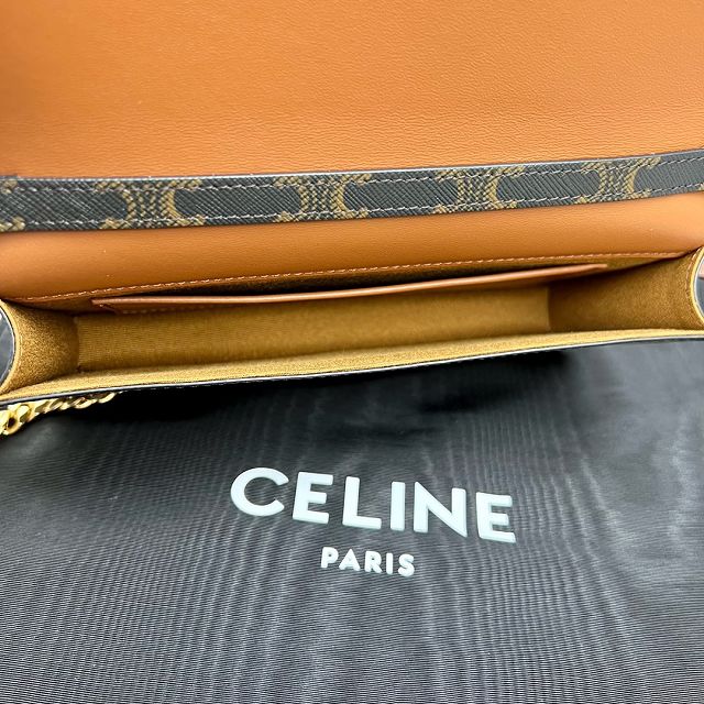 Celine original triomphe canvas multi pochette 10L972 tan