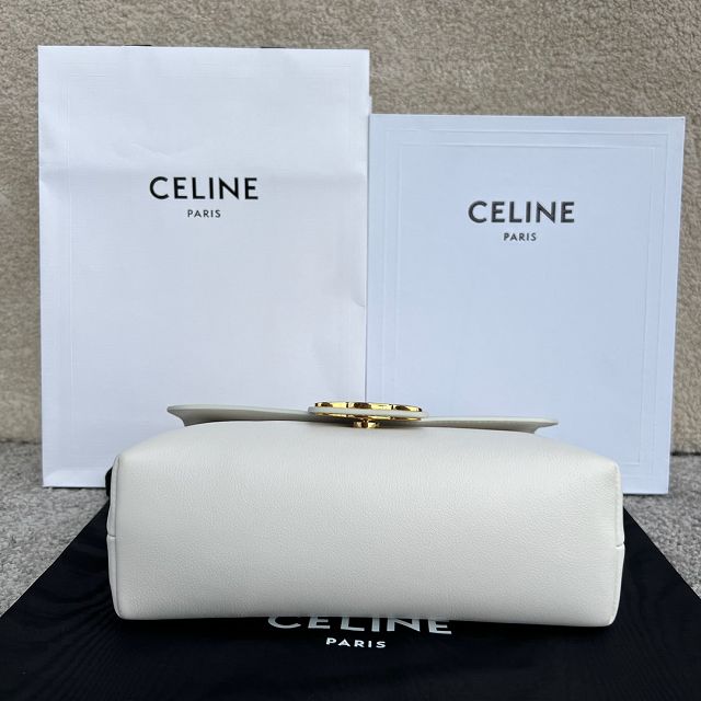 Celine original calfskin medium victoire bag 115853 white