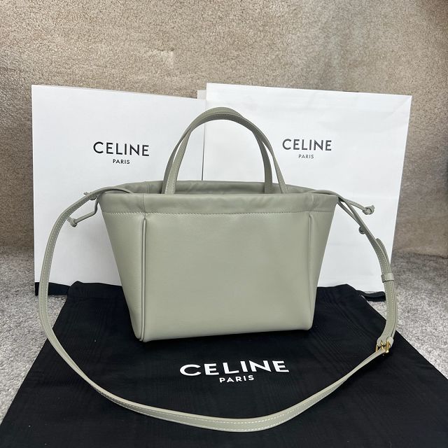 Celine original calfskin small cabas drawstring 111013 light green