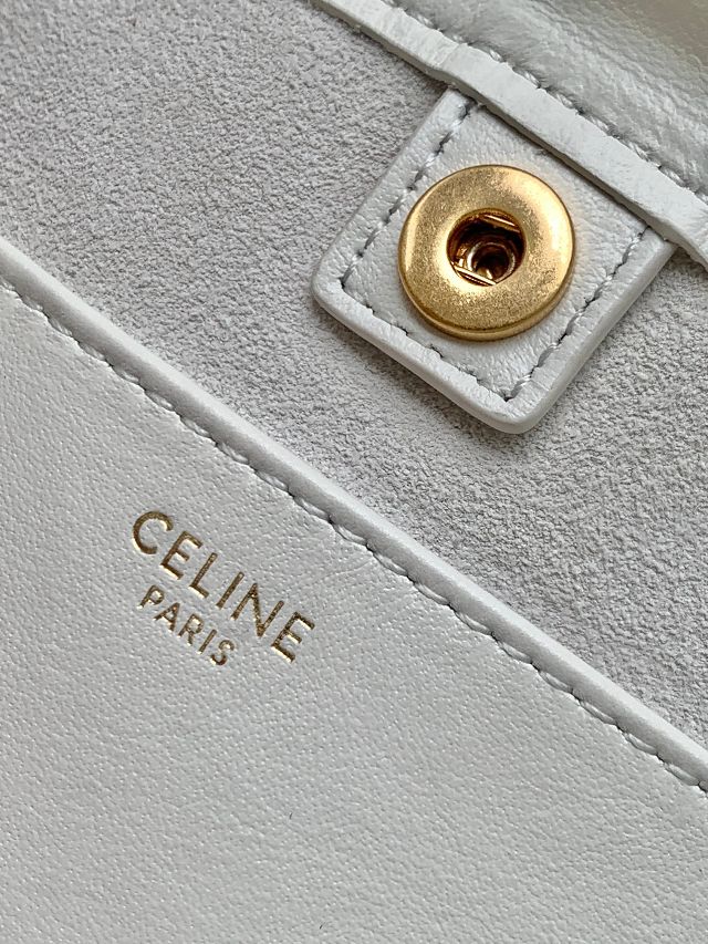 Celine original calfskin small cabas drawstring 111013 white