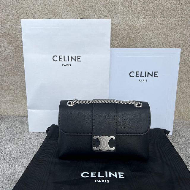 Celine original calfskin small victoire bag 116593 black