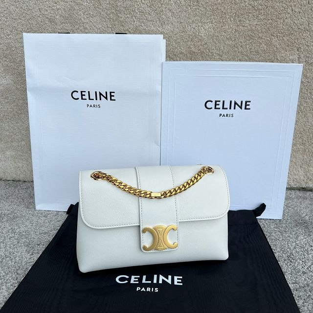 Celine original calfskin small victoire bag 116593 white