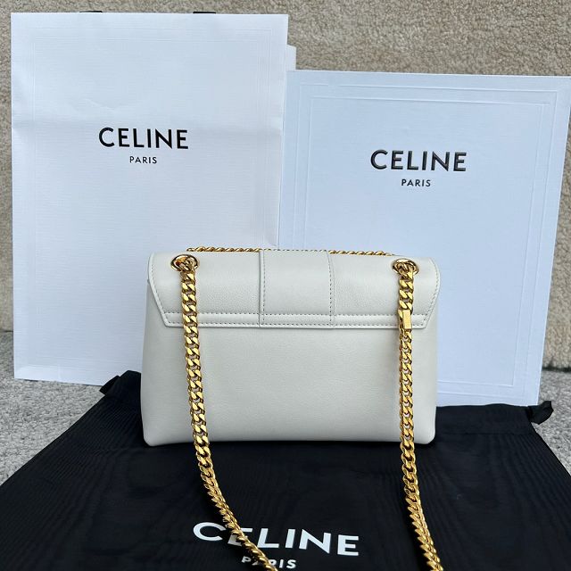 Celine original calfskin small victoire bag 116593 white