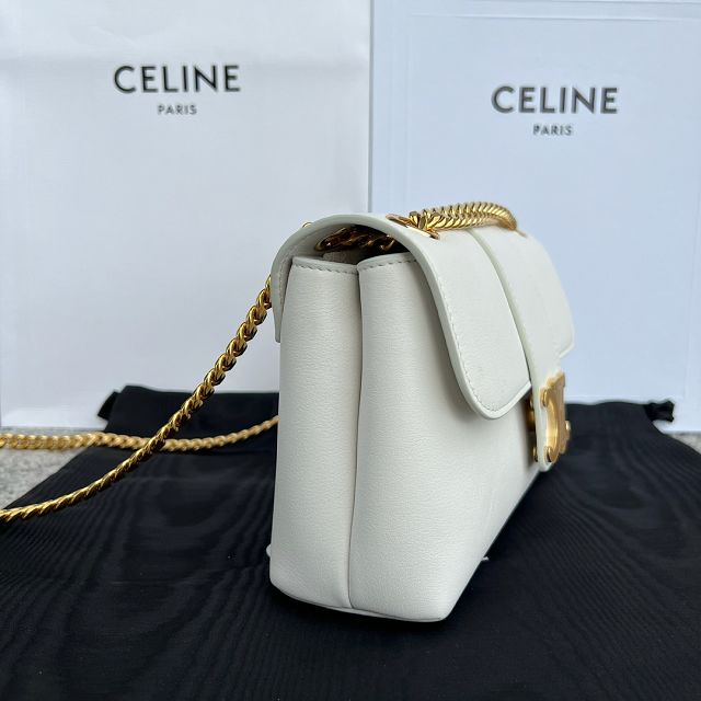 Celine original calfskin small victoire bag 116593 white