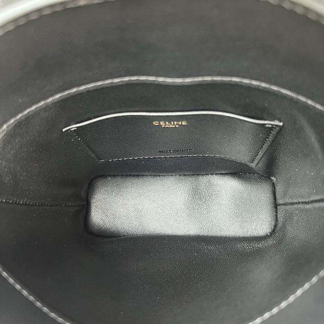 Celine original calfskin triomphe mini bucket bag 10K943 black