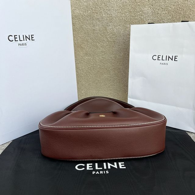 Celine original calfskin triomphe polly bag 115633 dark brown