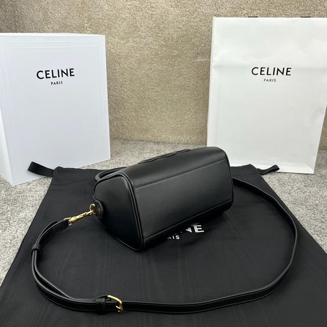 Celine original calfskin triomphe small boston bag 113773 black