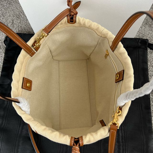 Celine original canvas small cabas drawstring 111013 natural