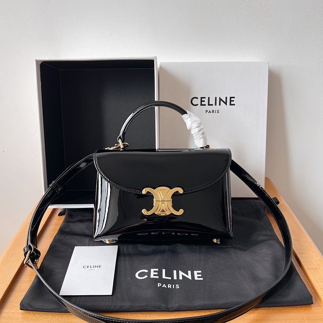 Celine original patent calfskin small nino bag 118113 black