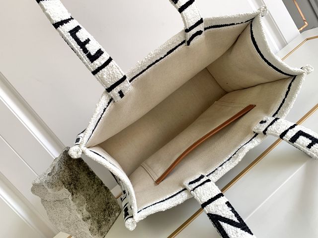 Celine original textile large cabas thais 196762 white&black