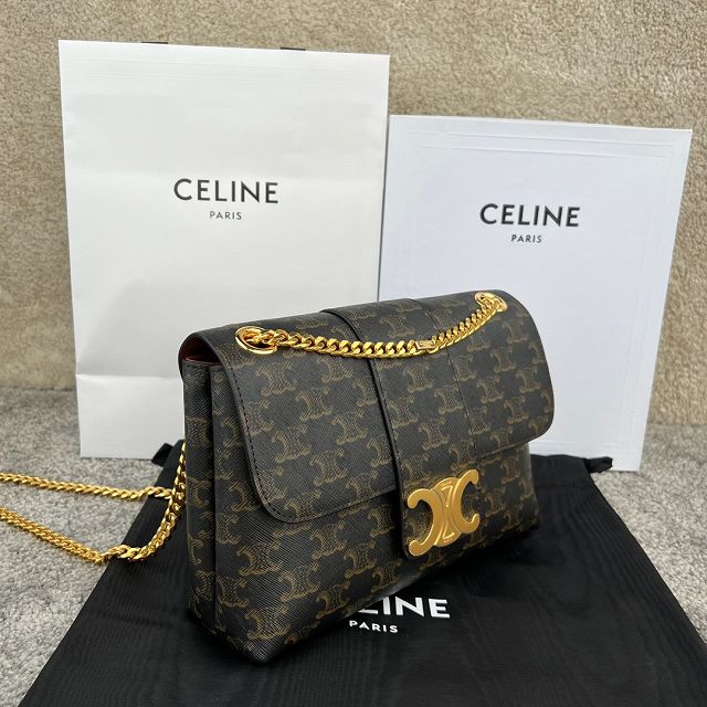 Celine original triomphe canvas medium victoire bag 115853 tan