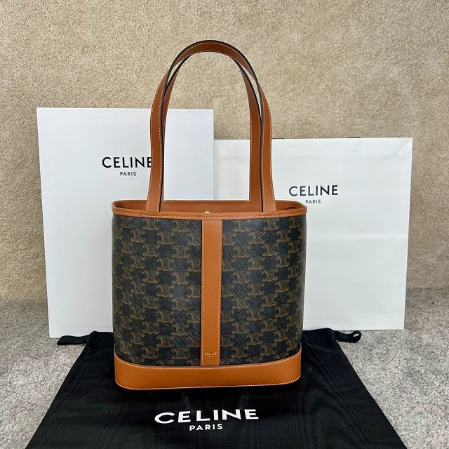 Celine original triomphe canvas small cabas 115082 tan