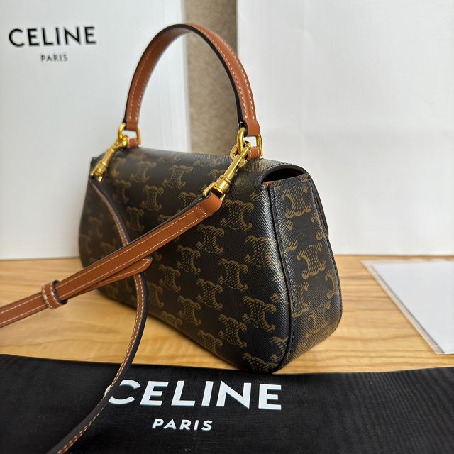 Celine original triomphe canvas small lola bag 119533 tan