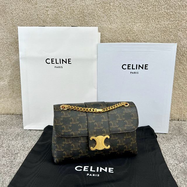 Celine original triomphe canvas small victoire bag 116593 tan