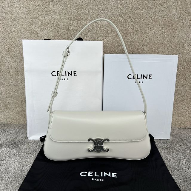 Celine original calfskin medium lola bag 115533 white