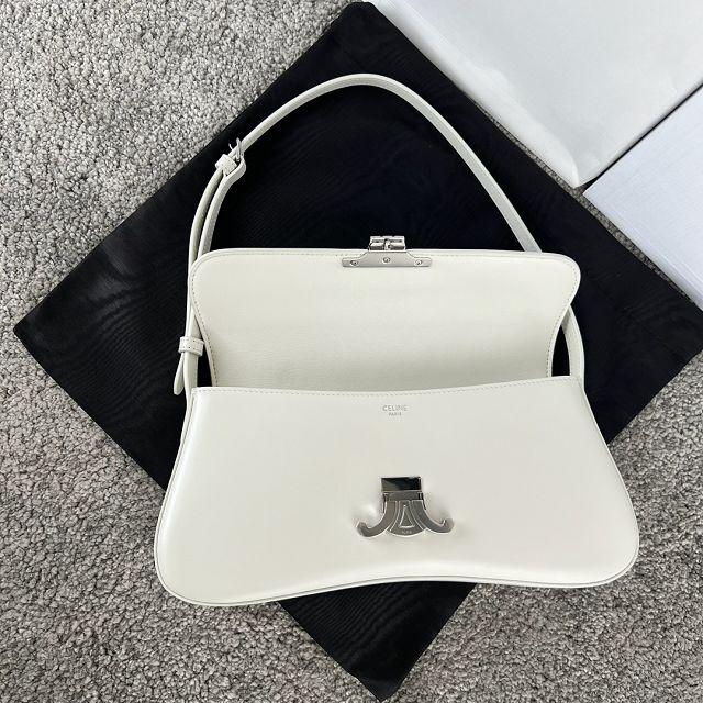 Celine original calfskin medium lola bag 115533 white