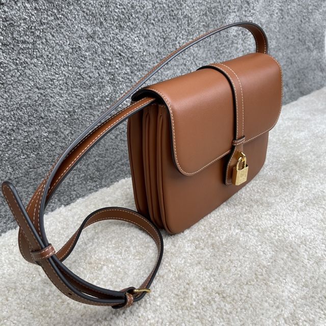 Celine original calfskin mini tabou bag 196584 tan