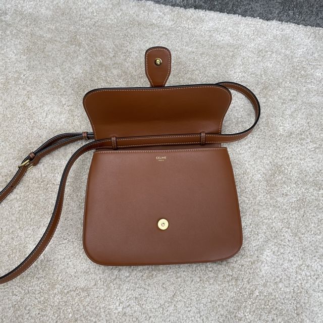 Celine original calfskin mini tabou bag 196584 tan