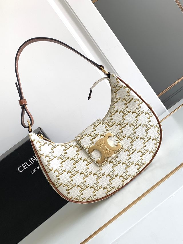 Celine original canvas medium ava bag 114493 white