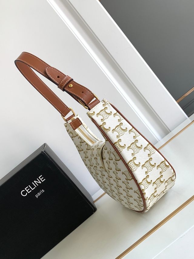 Celine original canvas medium ava bag 114493 white