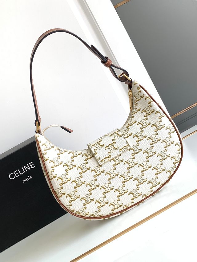 Celine original canvas medium ava bag 114493 white