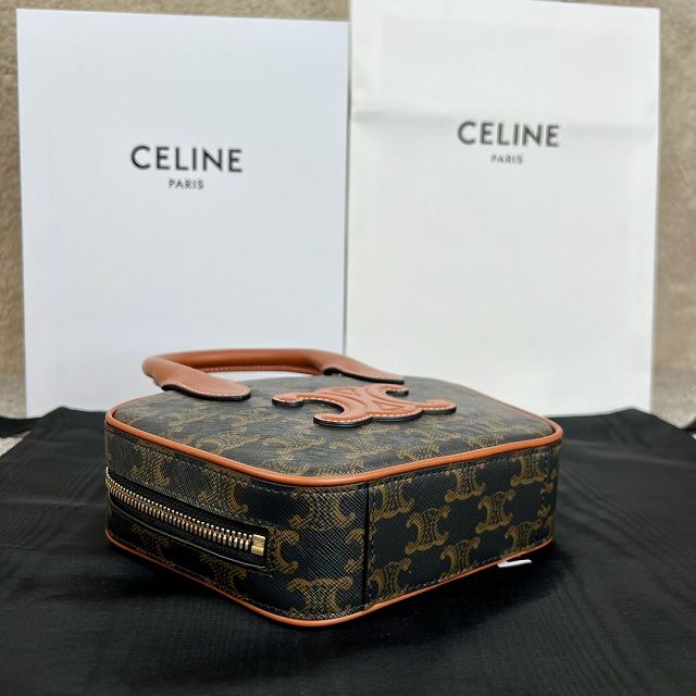 Celine original canvas small bowling bag 110462 tan