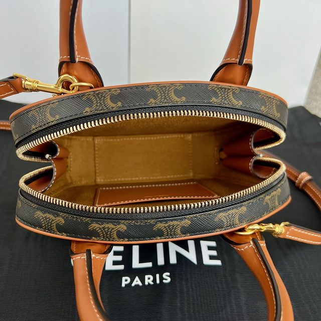 Celine original canvas small bowling bag 110462 tan