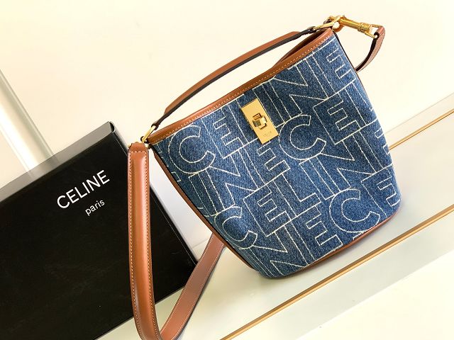 Celine original denim mini bucket 16 bag 197573 blue