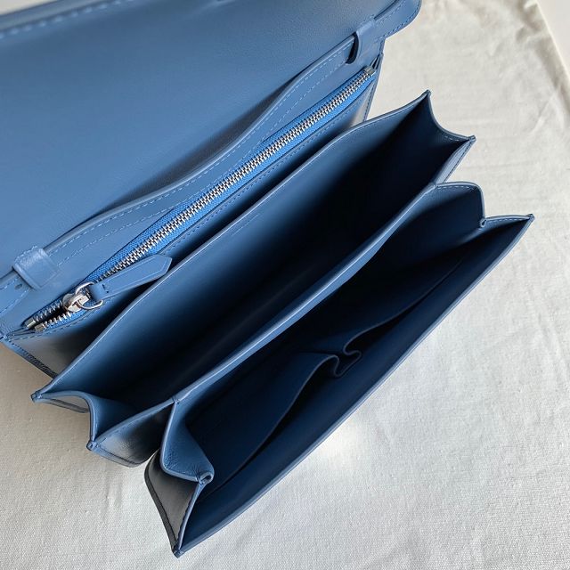 Celine original liege calfskin large classic box bag 11045 blue