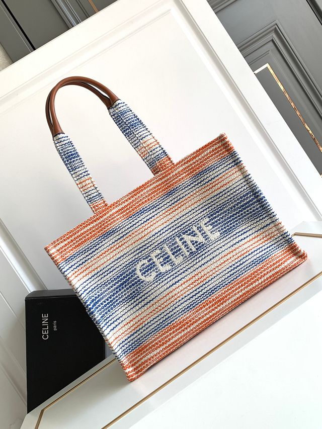 Celine original textile large cabas thais 196762 blue&orange