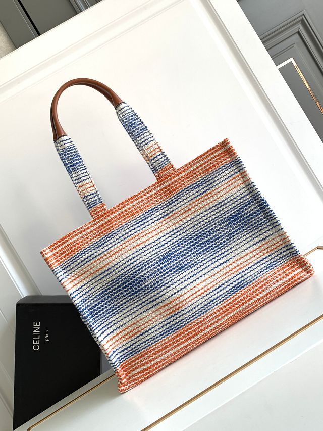 Celine original textile large cabas thais 196762 blue&orange