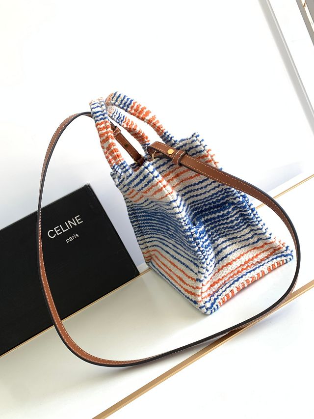 Celine original textile small cabas thais 199162 blue&orange