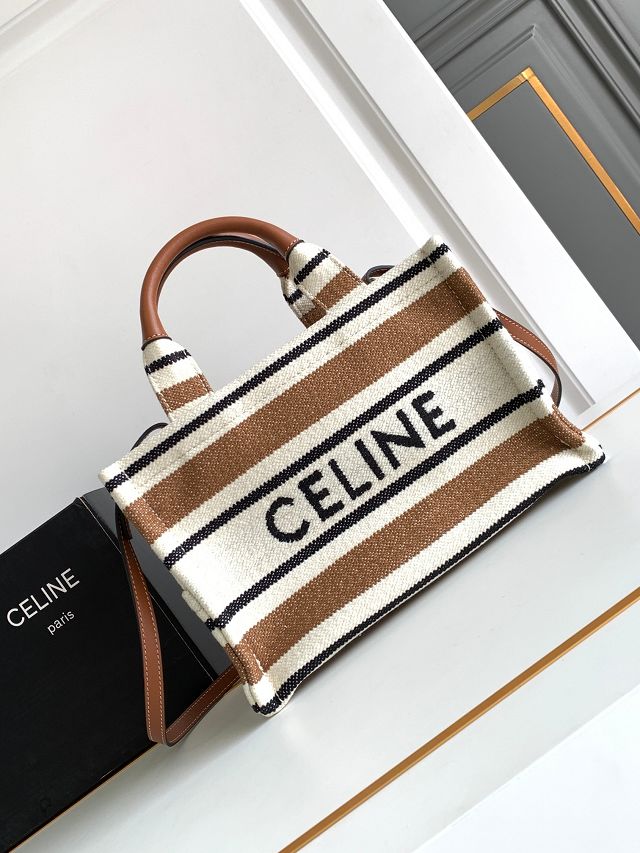 Celine original textile small cabas thais 199162 white&tan