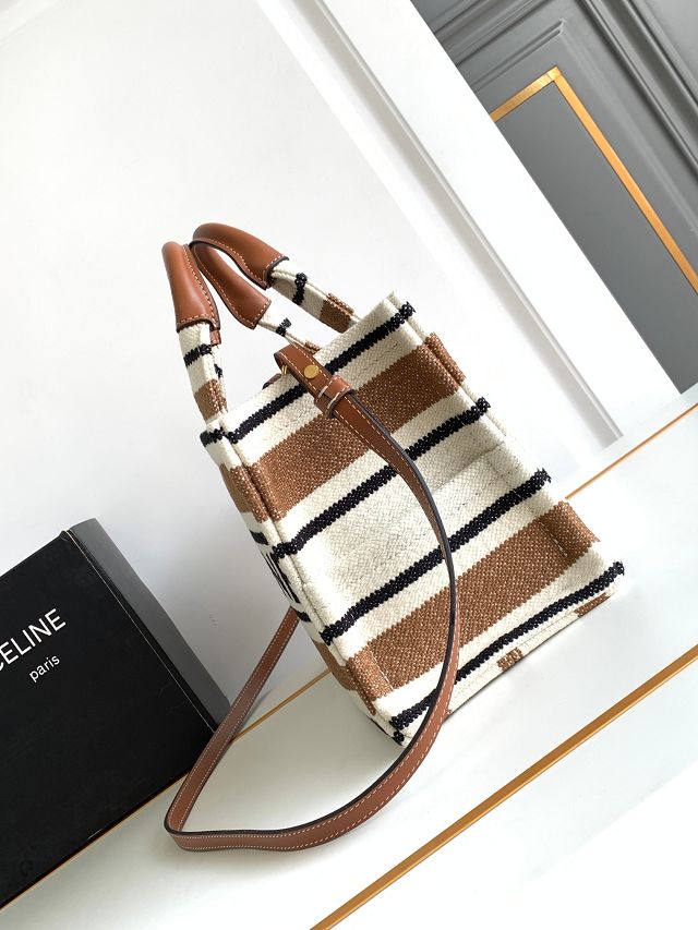 Celine original textile small cabas thais 199162 white&tan