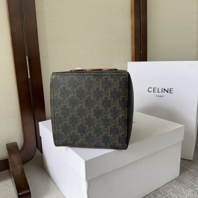 Celine original triomphe canvas cube bag 199202 tan