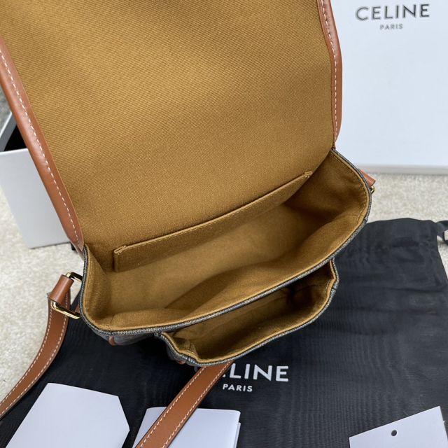 Celine original triomphe canvas medium folco bag 191502 tan