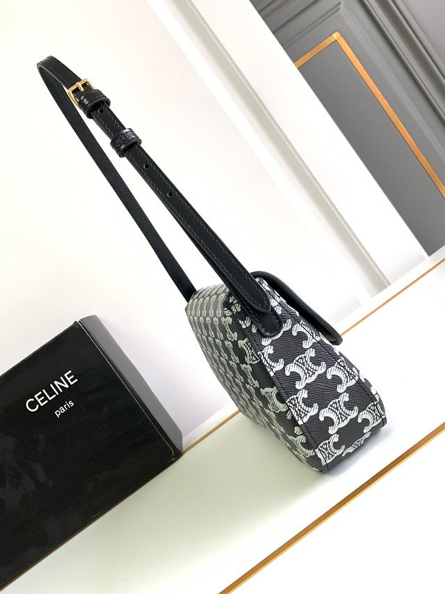 Celine original triomphe canvas medium lola bag 115533 black