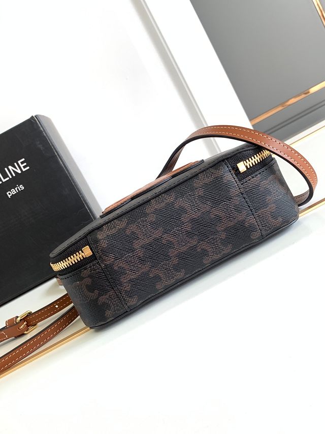 Celine original triomphe canvas moon case 111353 tan