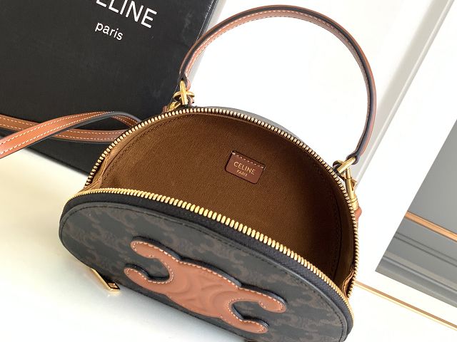 Celine original triomphe canvas moon case 111353 tan