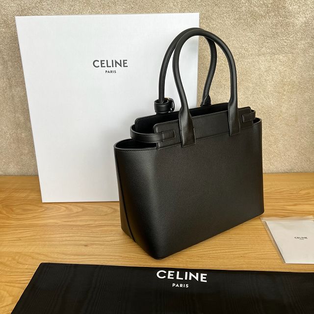 Celine original calfskin conti medium handbag 199873 black