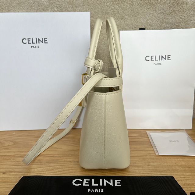 Celine original calfskin conti small handbag 114543 beige