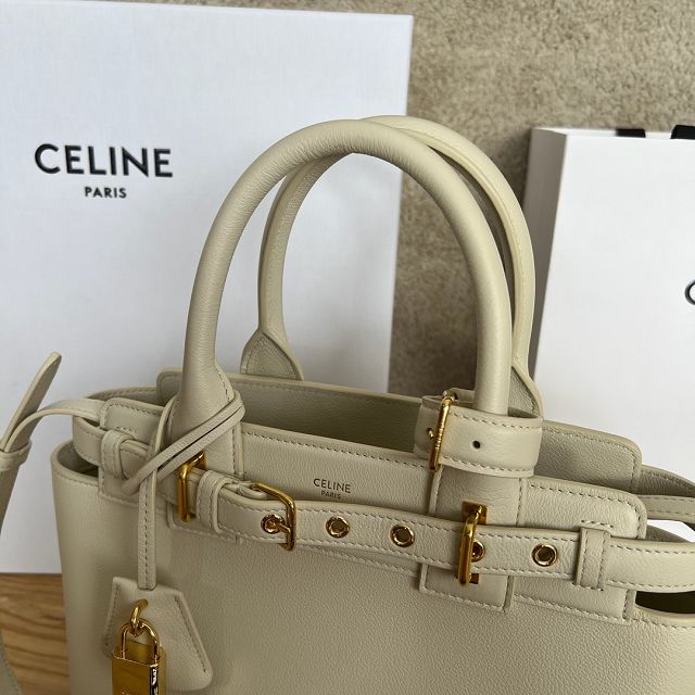 Celine original calfskin conti small handbag 114543 beige